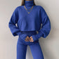 Ensemble haut ample à manches longues et col roulé pour femme, nouvelle collection européenne et américaine, mode décontractée, automne et hiver