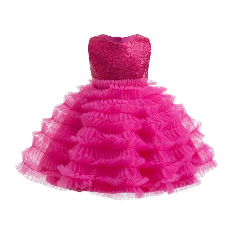 Robe à paillettes pour enfants européens et américains