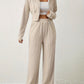 Women's Solid Color Top And Pants Set