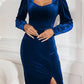 Elegant Velvet Long Sleeve Dress