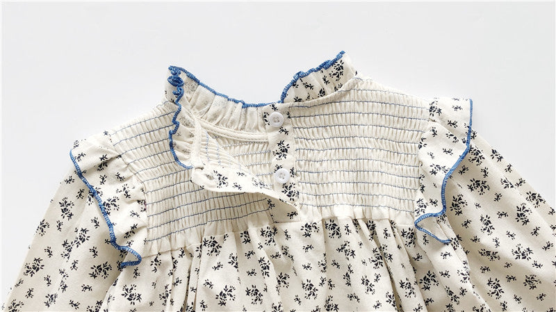 Lace Collar Floral Western Baby Doll Long-sleeved Shirt