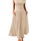 Slant Shoulder Waist Trimming Long With Pocket Dress