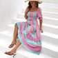 Spring And Summer Short Sleeve Dress Leisure Vacation