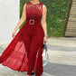 Women's Sleeveless Strapless Diamond Jumpsuit