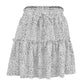 Printed pleated polka dot skirt