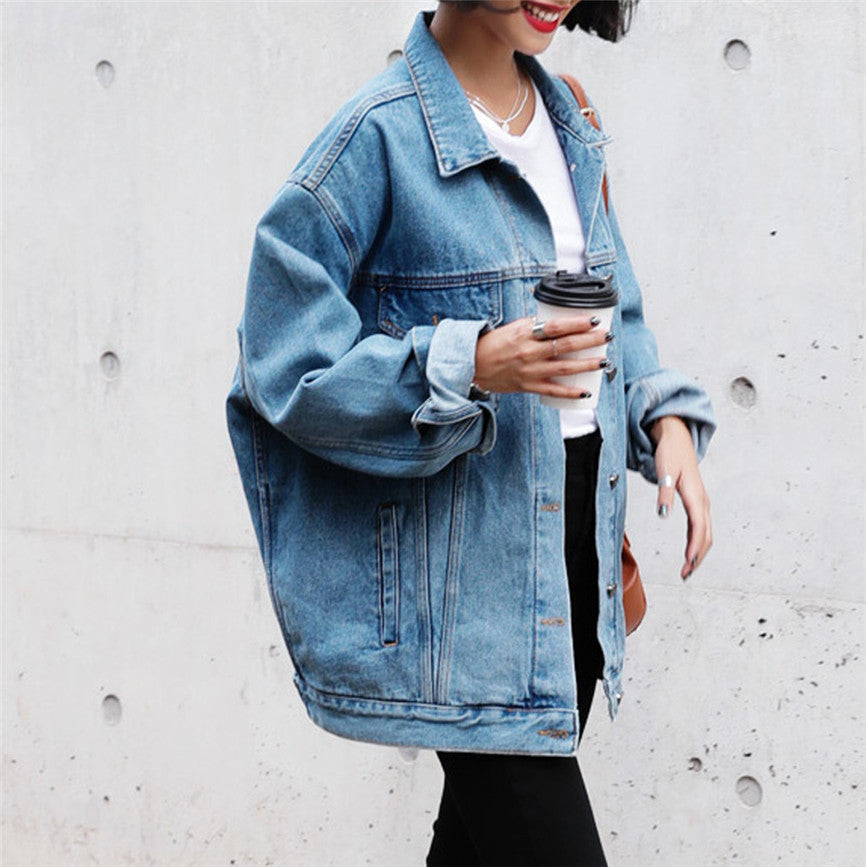 Women's long-sleeved denim jacket