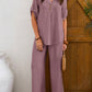 Loose Leisure Suit Solid Color Short-sleeved Trousers
