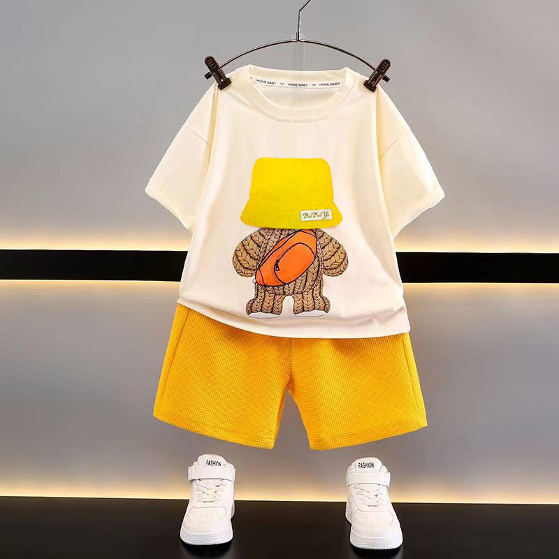 Boys' Suit Short Sleeve T-shirt Casual Sports Shorts