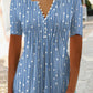 Chemise d'été à manches courtes et col en V pour femme