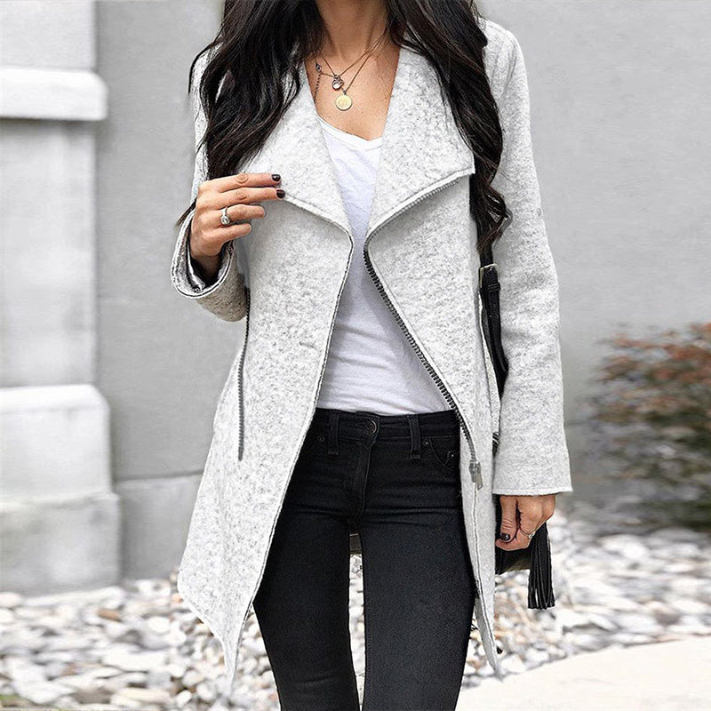 Irregular blouse woolen coat