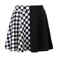 Dark Girl Color Contrast Plaid Stitching Skirt High Waist Skirt