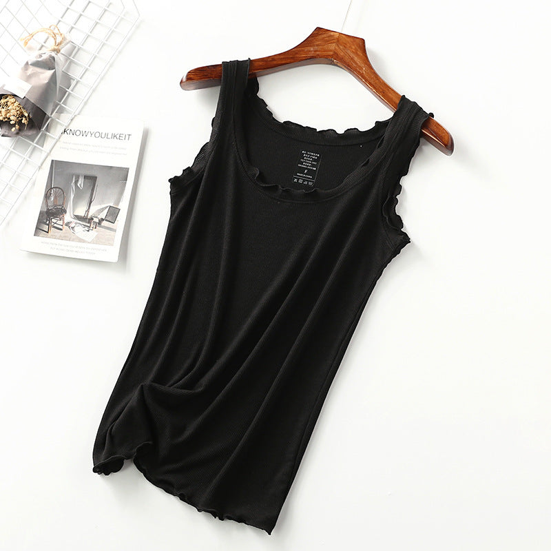 Threaded cotton women's vest