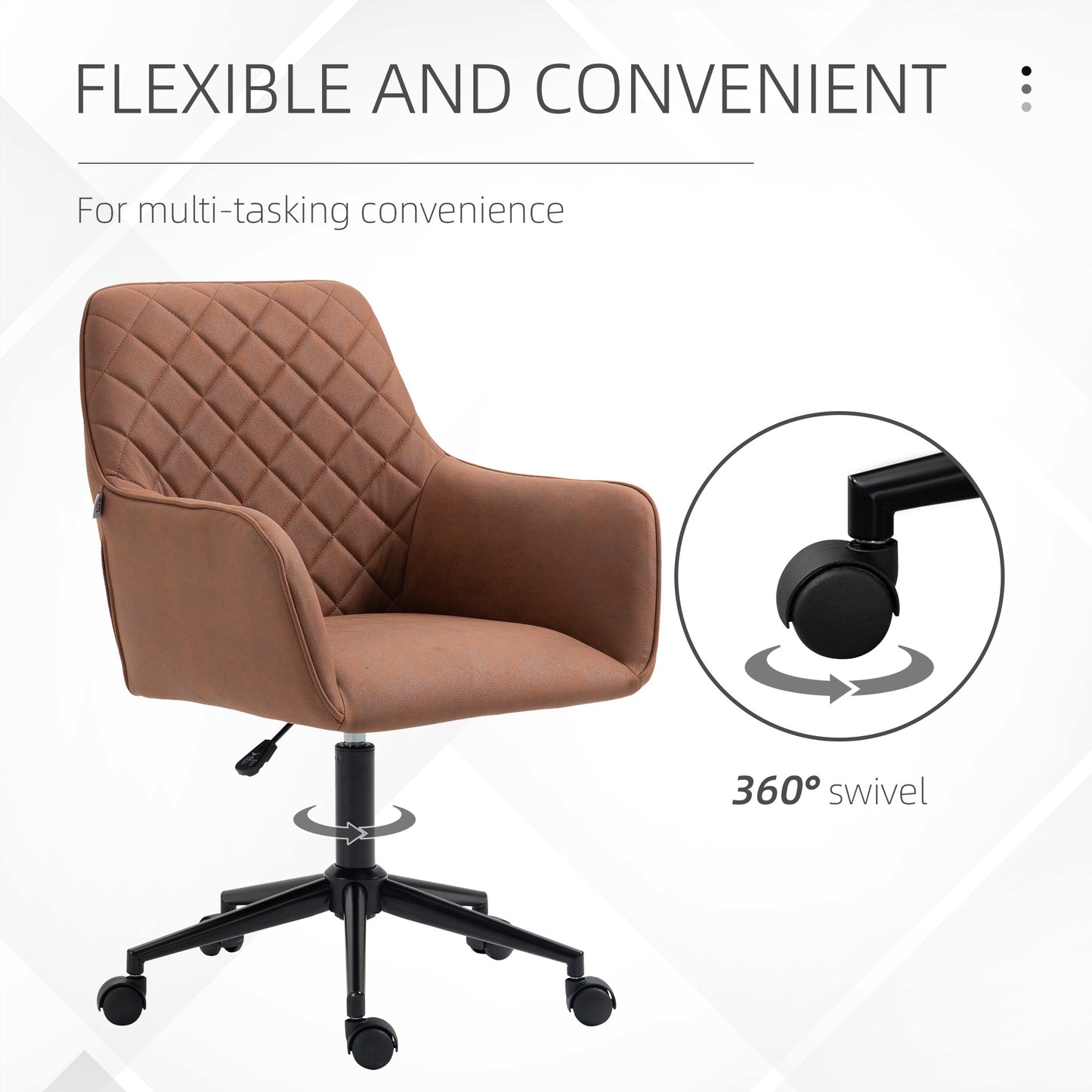 Mid Back Modern Home Office Chair Swivel Computer Desk Chair with Adjustable Height