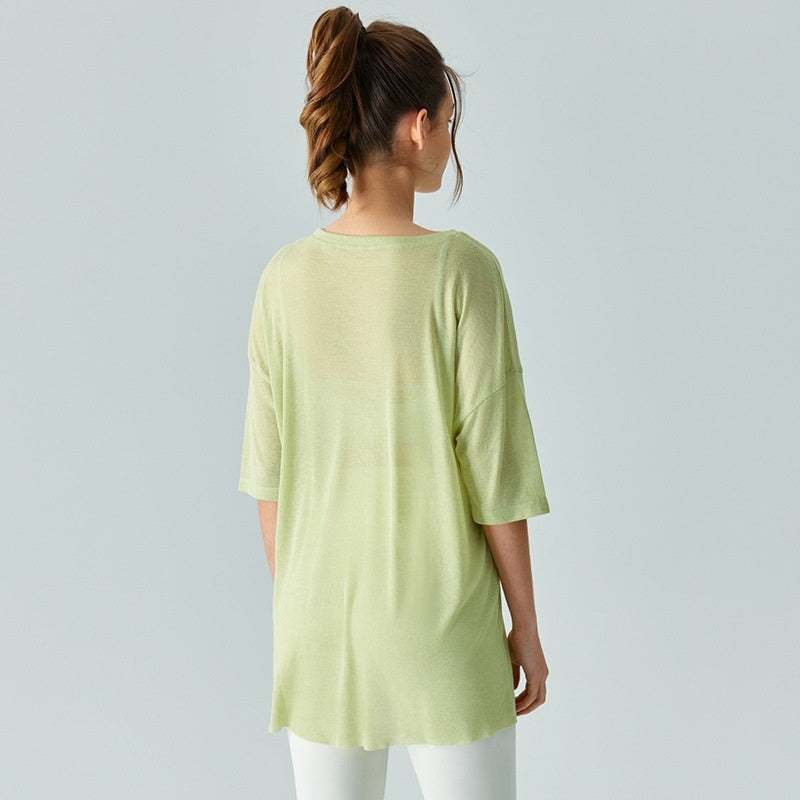 Lightweight And Slightly Transparent Casual Sports Blouse