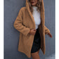 Manteau mi-long à capuche pour femme en agneau