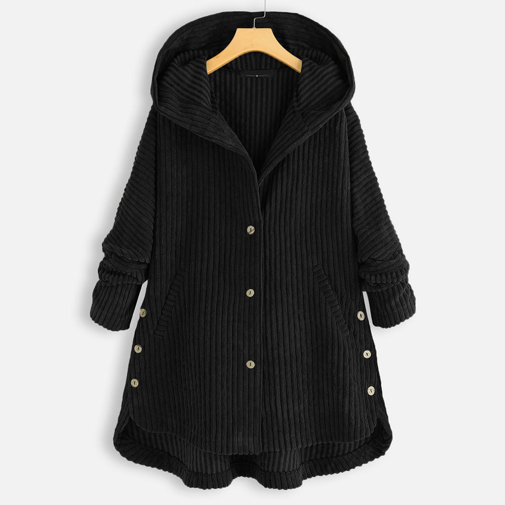 New Style Loose Plus Size Retro Corduroy Coat