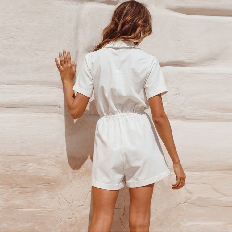 Single breasted high waist jumpsuit