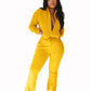 Stylish casual zipper jumpsuit