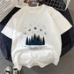 Forest reflection print short sleeve top