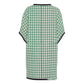 Loose round neck houndstooth coat