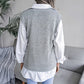 European And American Hollowed Out Twist V-neck Knitted Vest Sweater