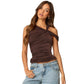 Shoulder Irregular Lace-up Vest Top