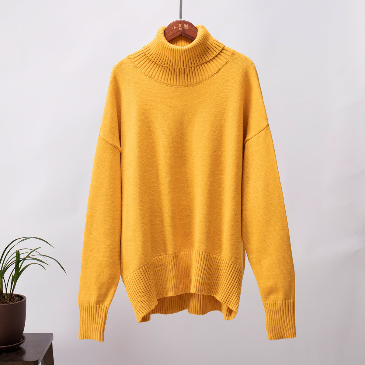 Pull à col roulé uni tendance pour femme