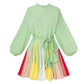 Printed multicolor dress with twist straps