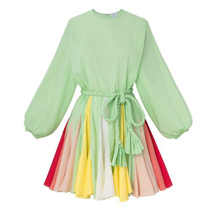 Printed multicolor dress with twist straps