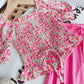 Chiffon Floral Top And Wide Leg Pants Two-piece Suit