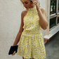 Floral halter strapless women's jumpsuit
