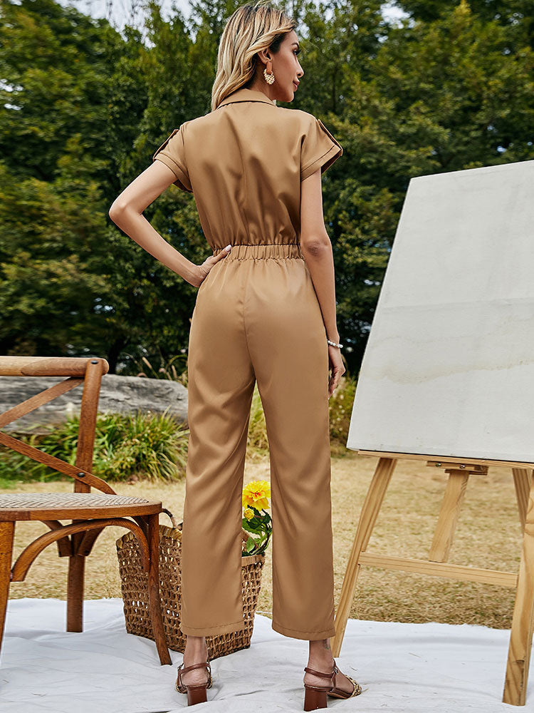 Combinaison à cordon de serrage à taille élastique pour femmes, nouveau style de commerce extérieur européen et américain