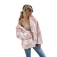 Tie dyed Plush zipper loose coat