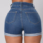 Short en jean bouclé et mini-pantalon