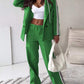 Casual Ribbon Hooded Suit Wide Leg Pants Two-piece Suit