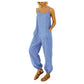 Sling romper pocket cotton and linen stripes