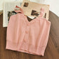 Outer Wear Bottoming Shirt Women Short Slim Fit All-match knitted Vest