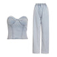 European And American Fashion Stretch Denim Suit