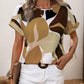 Summer New Fashion Printed Multi-color Round Neck Women's Short Sleeve