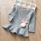 Girl princess dress fashion strip pattern autumn and winter