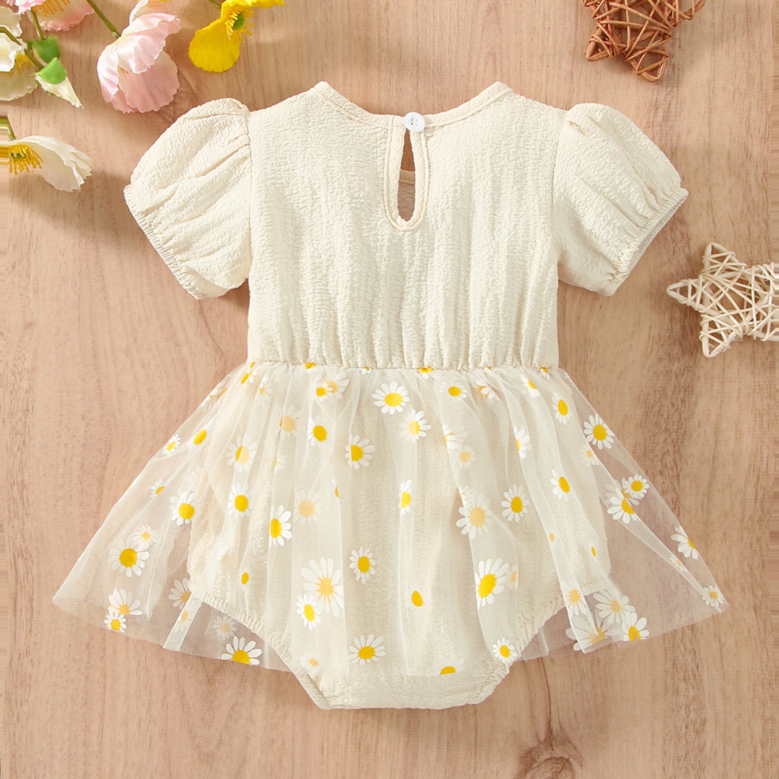 New Mesh Skirt Puff Sleeve Bottom-covering Rompers