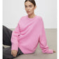 Solid Color Round Neck Sweater Women's Top