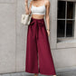 European And American Trousers Lace Up Commute Style High Waist