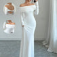 Women's Off-shoulder Fashion Slim Temperament Sheath Dress