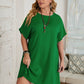 Women's Fashion Solid Color Spoon Collar Batwing Sleeve Dress