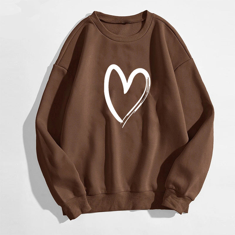 Pull tendance imprimé cœur pour femme