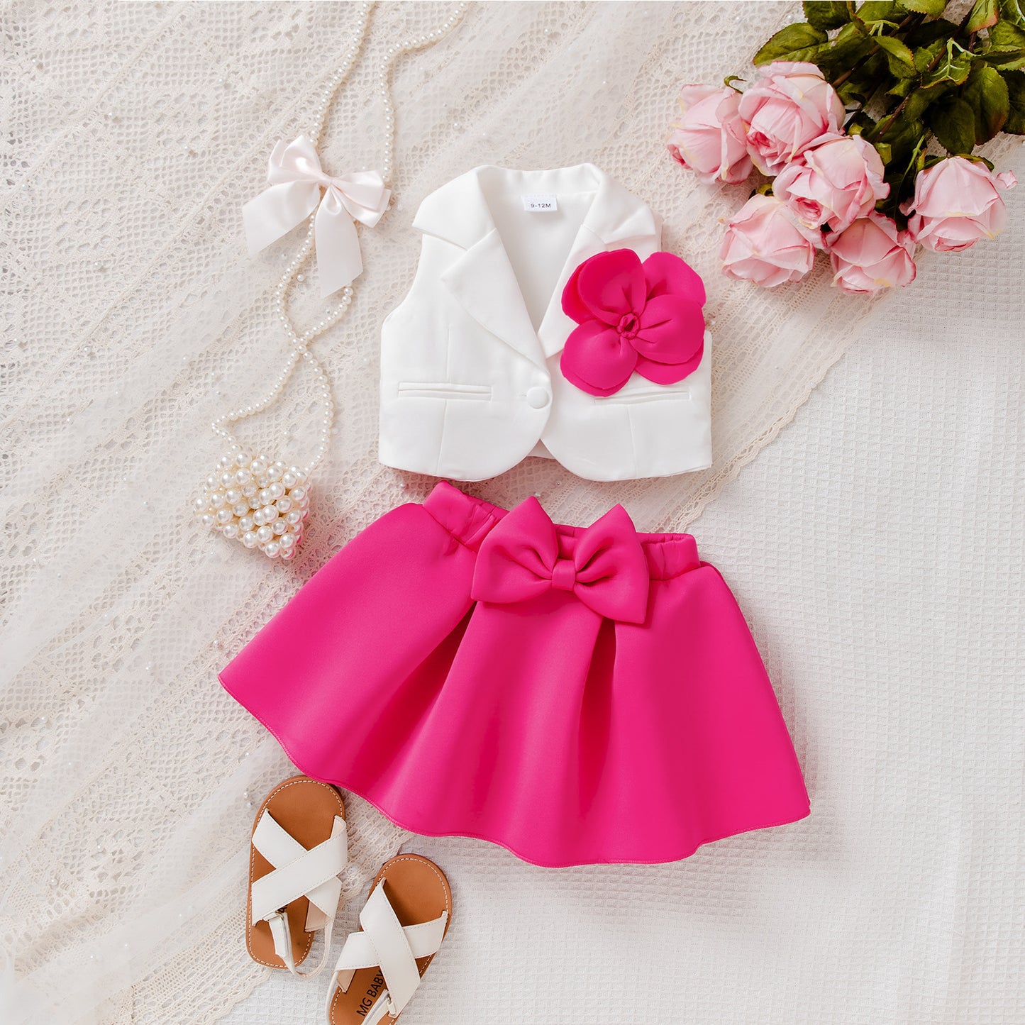 Korean-style Sleeveless Blazer And Short Skirt Set