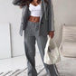 Casual Ribbon Hooded Suit Wide Leg Pants Two-piece Suit