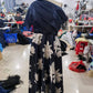 Small Dress One-shoulder Printed Slim Fit Large Swing Dress