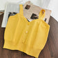 Outer Wear Bottoming Shirt Women Short Slim Fit All-match knitted Vest